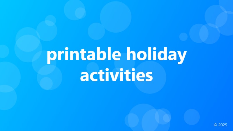 printable holiday activities