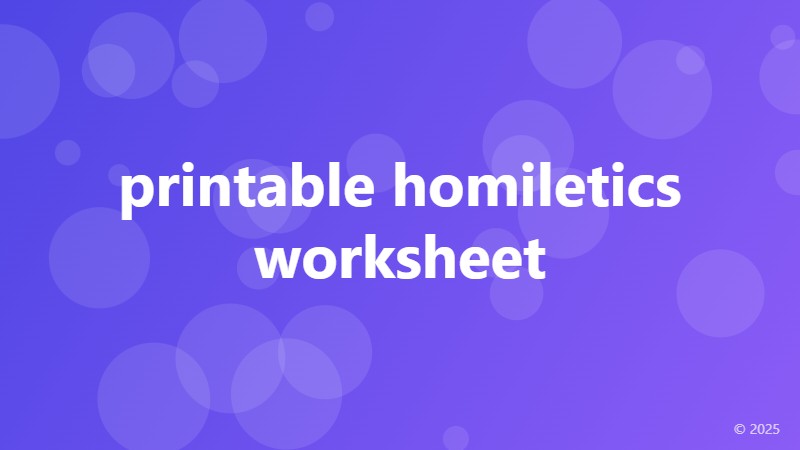 printable homiletics worksheet