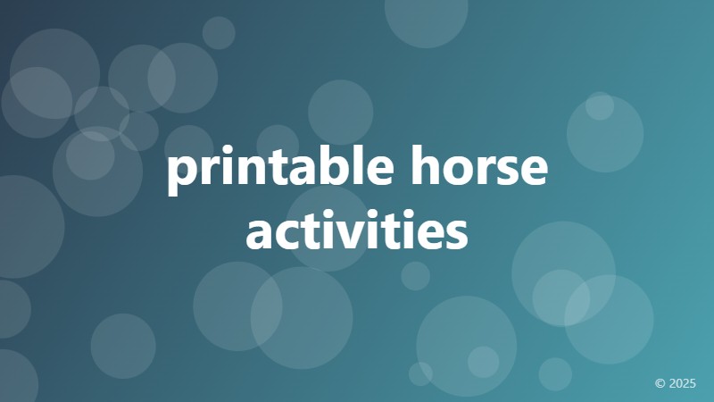 printable horse activities