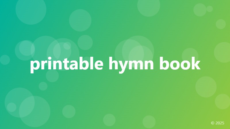 printable hymn book