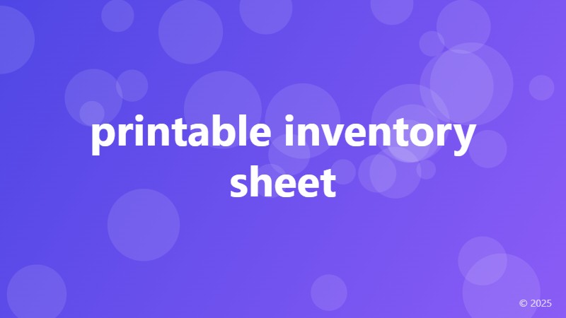 printable inventory sheet