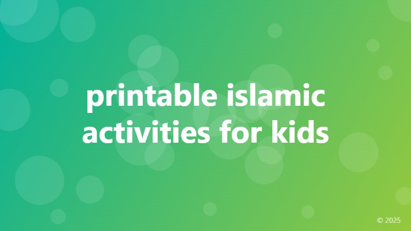 printable islamic activities for kids