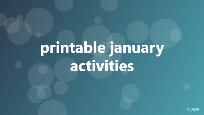 printable january activities
