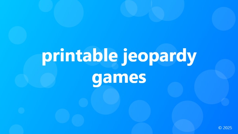 printable jeopardy games