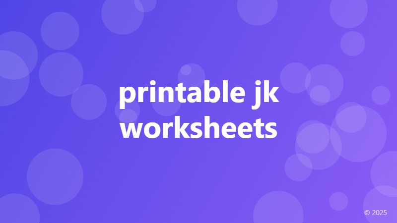 printable jk worksheets