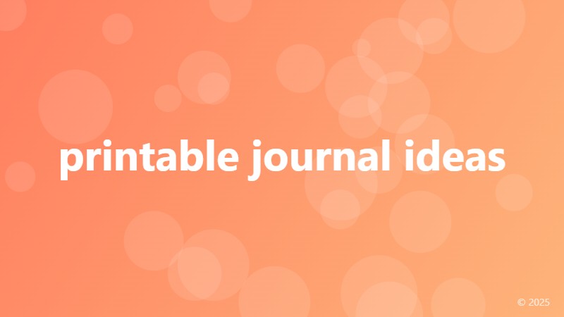 printable journal ideas