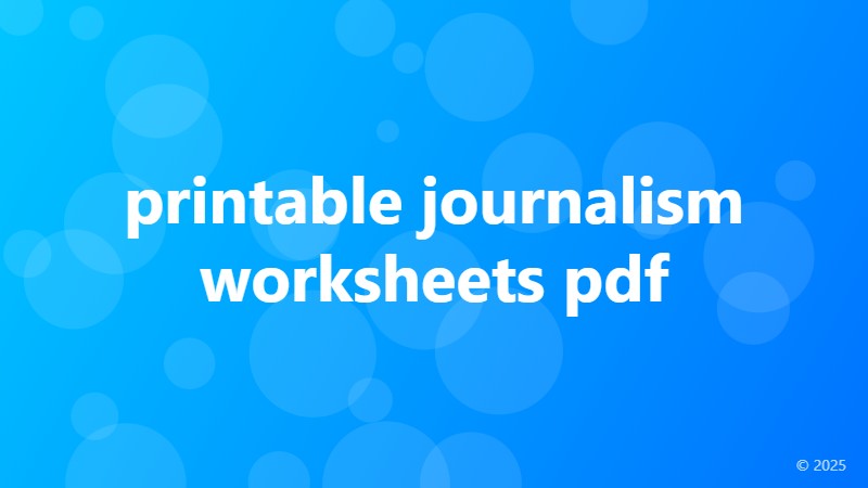 printable journalism worksheets pdf