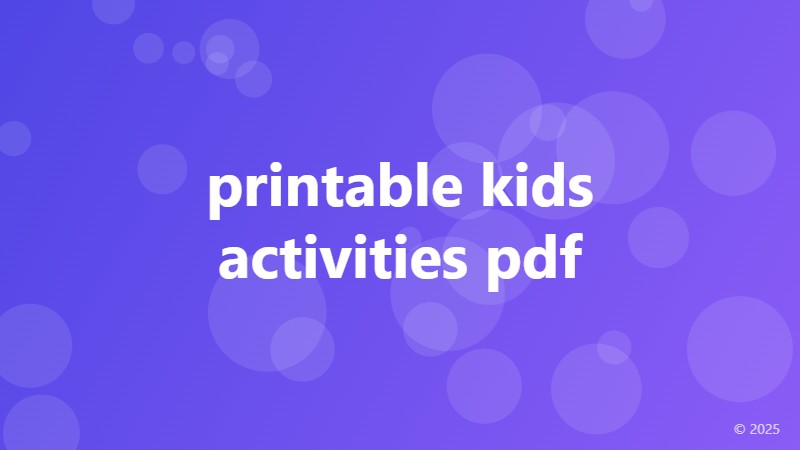 printable kids activities pdf
