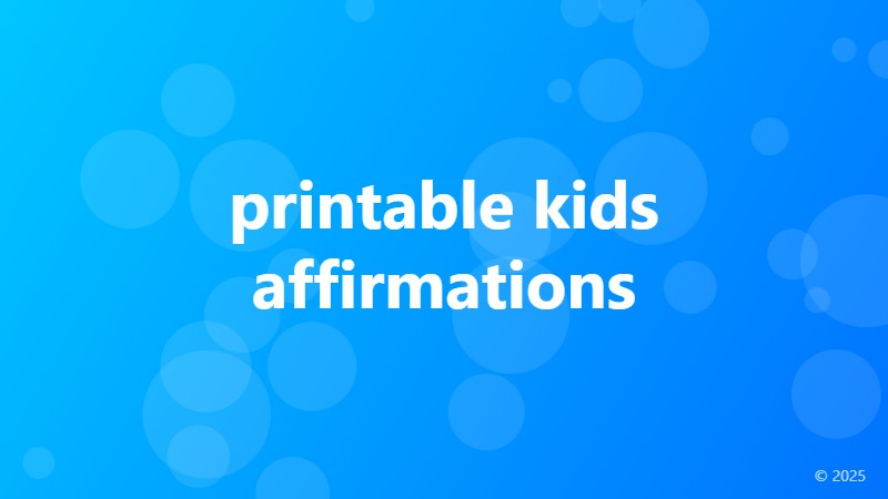 printable kids affirmations