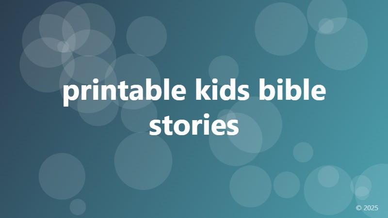 printable kids bible stories