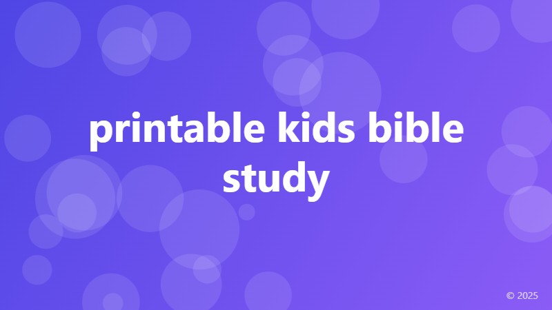 printable kids bible study