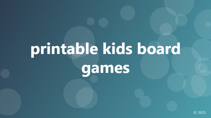 printable kids board games