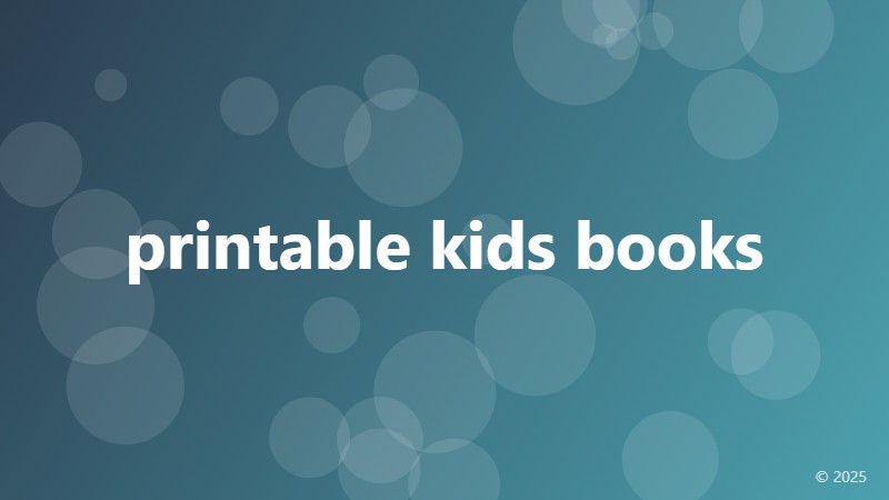 printable kids books