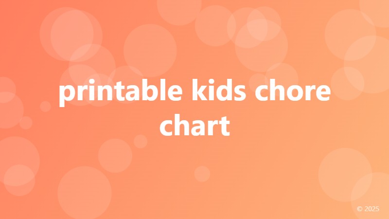 printable kids chore chart