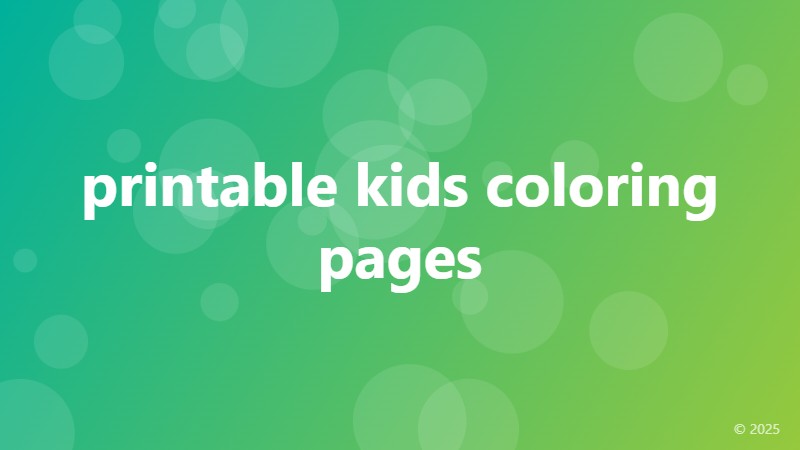 printable kids coloring pages