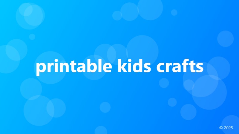 printable kids crafts