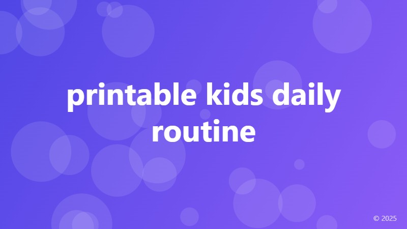 printable kids daily routine