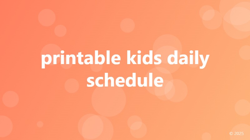 printable kids daily schedule