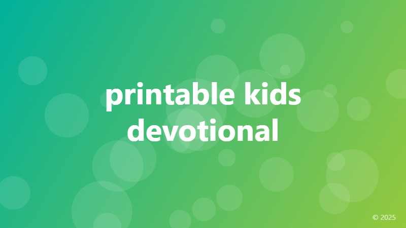 printable kids devotional