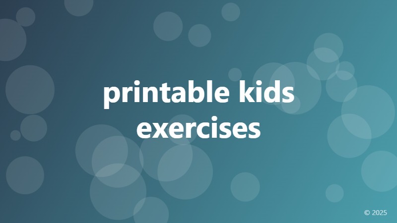 printable kids exercises