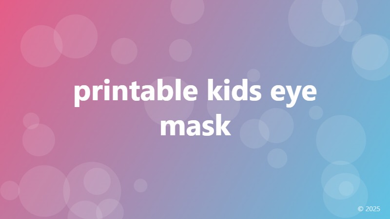 printable kids eye mask