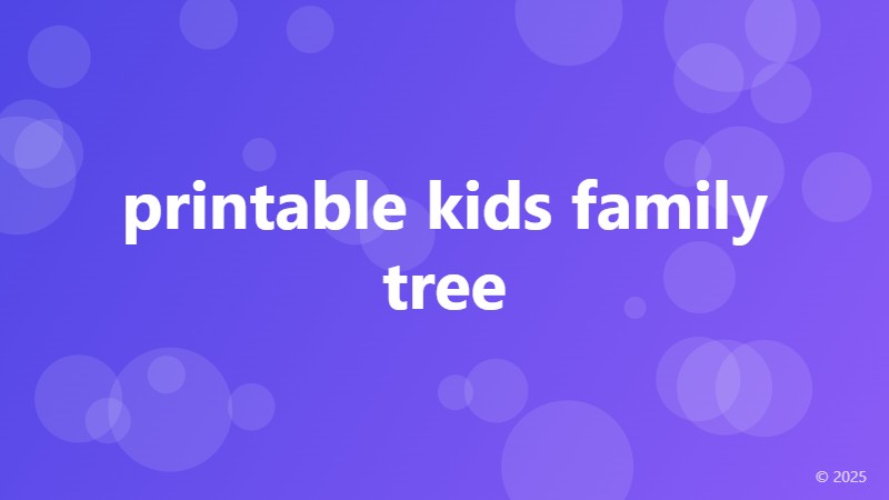 printable kids family tree