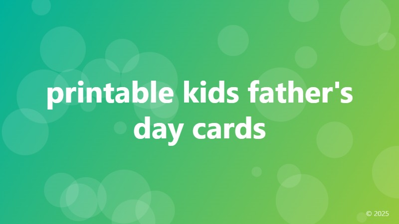 printable kids father's day cards