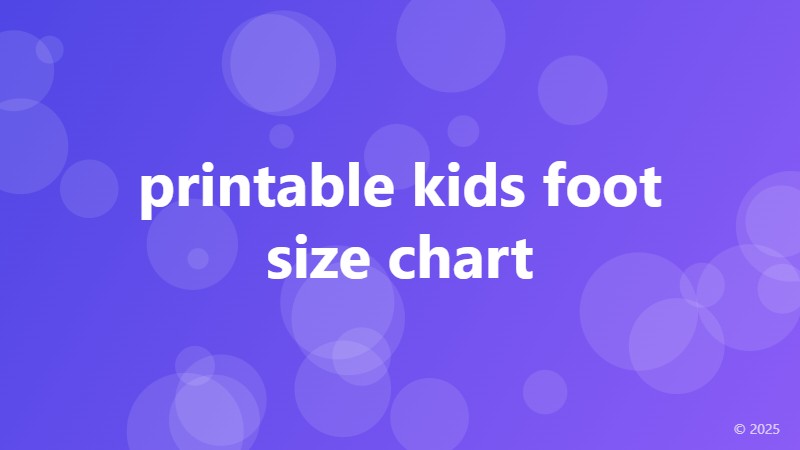 printable kids foot size chart