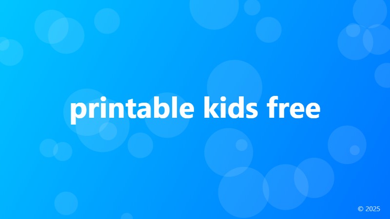 printable kids free