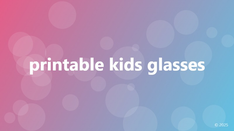 printable kids glasses