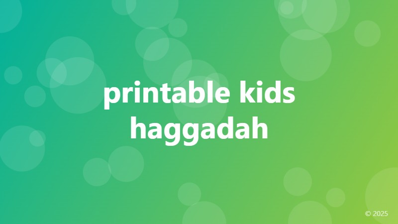 printable kids haggadah