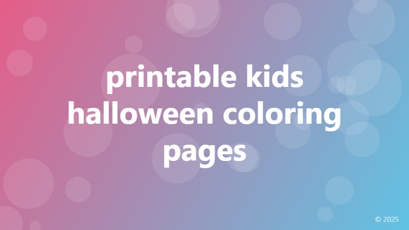 printable kids halloween coloring pages