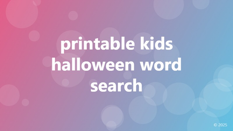 printable kids halloween word search