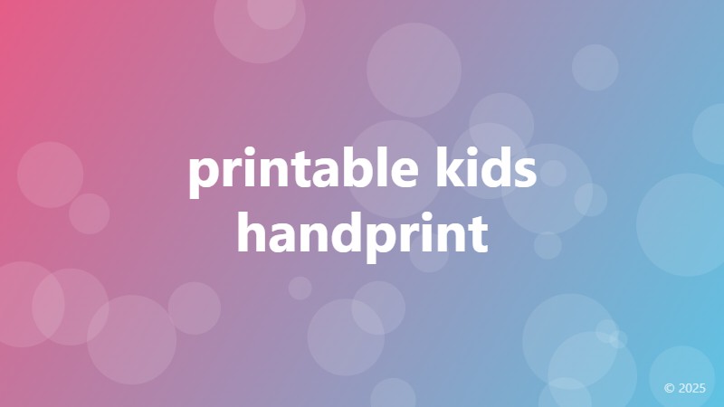printable kids handprint