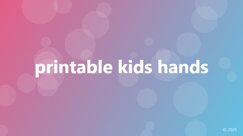 printable kids hands