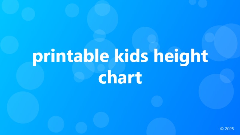 printable kids height chart