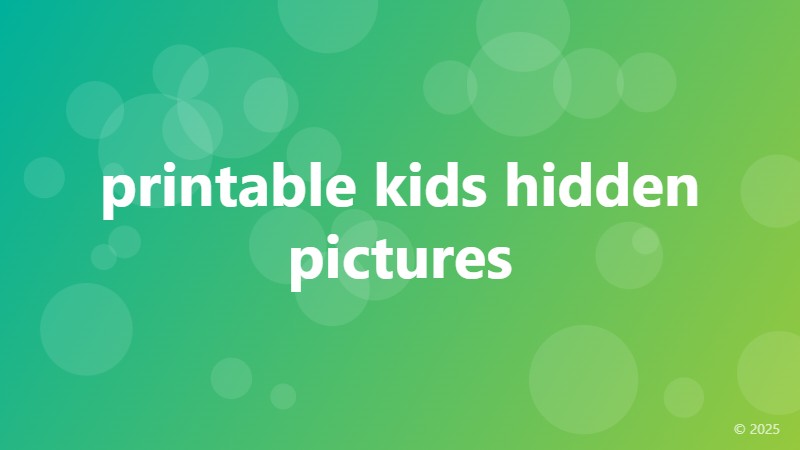 printable kids hidden pictures