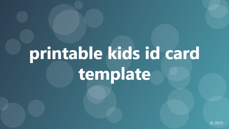 printable kids id card template