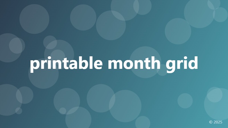 printable month grid