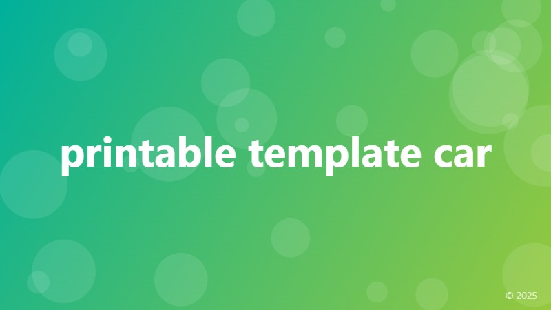 printable template car
