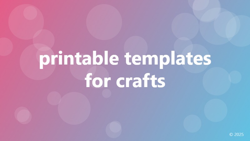 printable templates for crafts