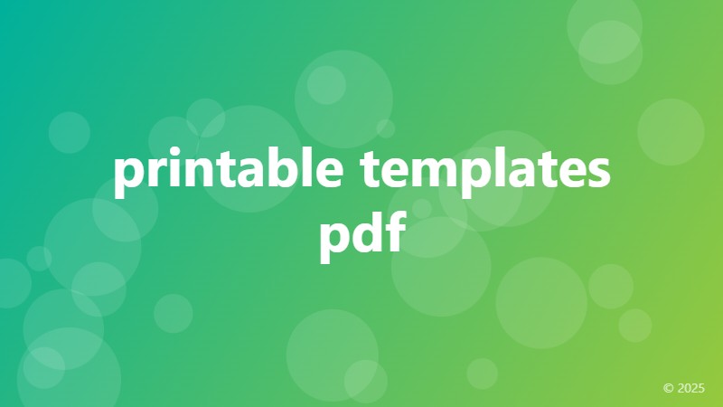 printable templates pdf