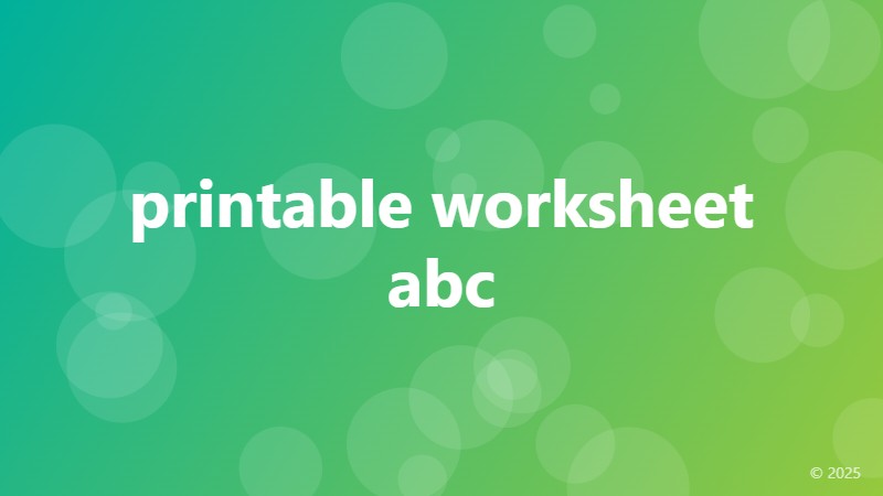 printable worksheet abc