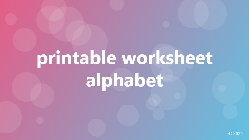 printable worksheet alphabet