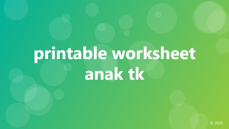 printable worksheet anak tk