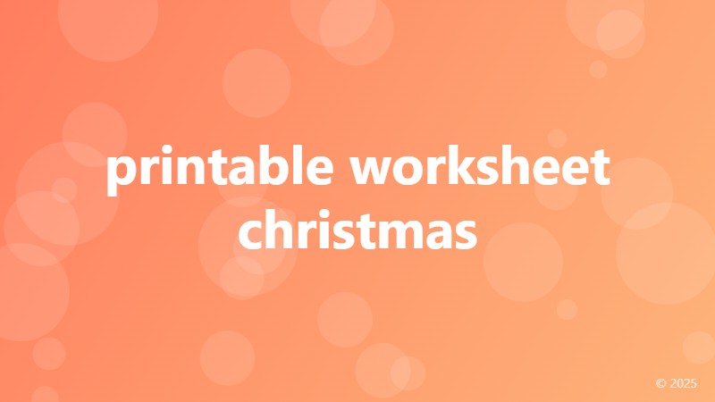 printable worksheet christmas