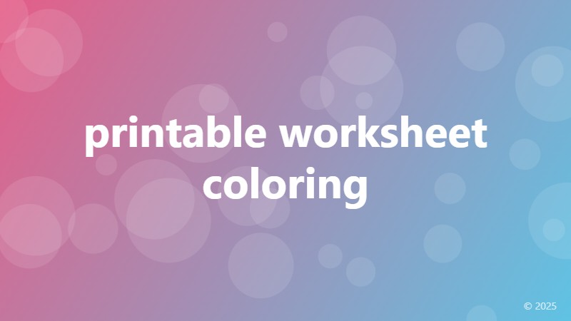 printable worksheet coloring