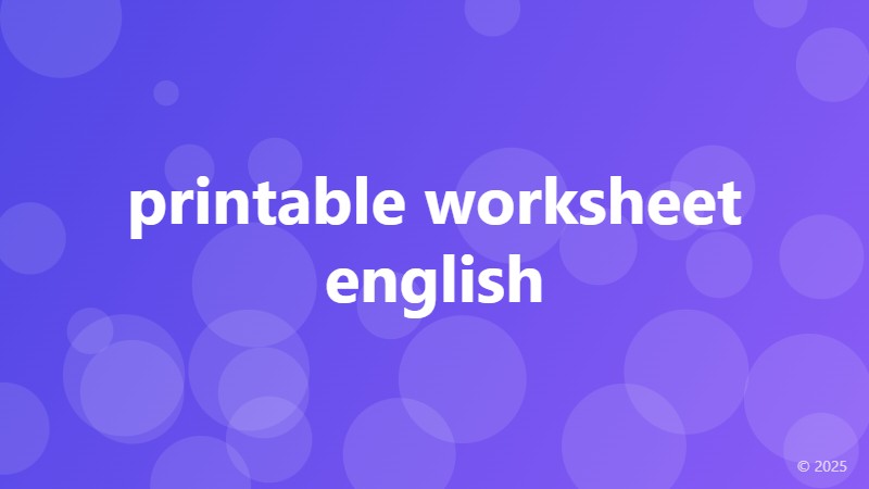 printable worksheet english