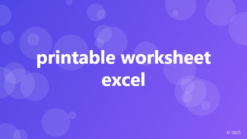 printable worksheet excel