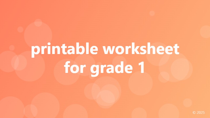printable worksheet for grade 1